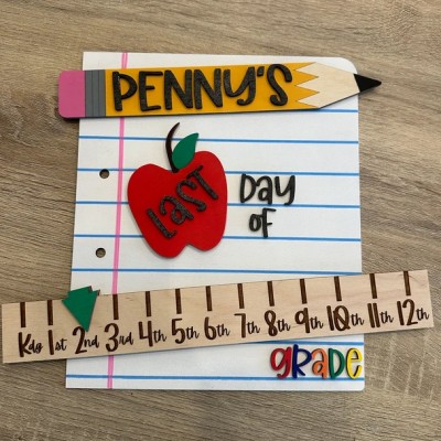 Personalized 1st/Last Day Back to School Prop Interchangeable Sign For Kids