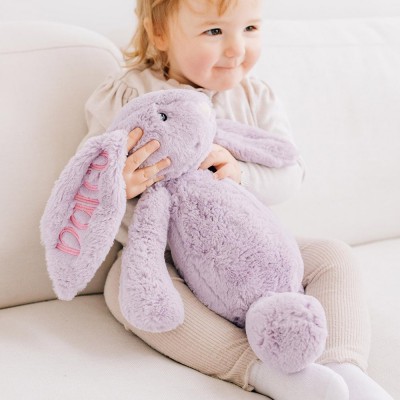 Personalized Embroidered Plush Bunny Rabbit with Name Gift For Kid Newborn Baby