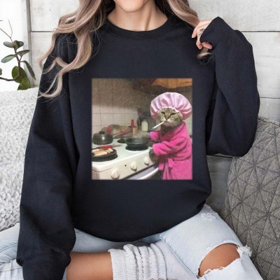 Funny Housewife Cat Shirt Sweatshirt Gift For Halloween