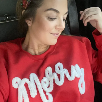 Personalized Chenille YARN EMBROIDERED Sweatshirt Hoodie Chrismas Gift for Family