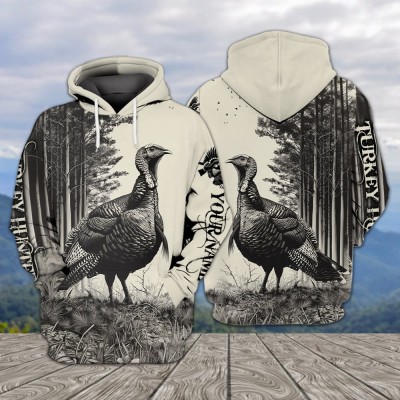 Custom Name Wild Turkey Hunting Vintage All Over Print Shirt