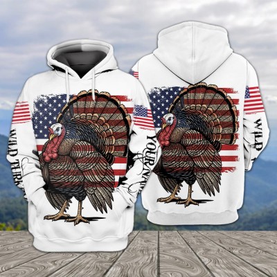 Rugged America Wild Turkey Custom Name All Over Print Shirt