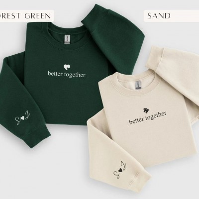 Custom Couples Sweatshirt, Heart Puzzle sweater, Valentines Day Sweatshirt, Anniversary Gift