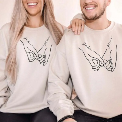 Valentines Couple Sweatshirts, Custom Couple Sweatshirts, Custom Valentine Gift, Valentine Day Sweatshirt, Personalized Valentine Sweatshirt