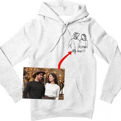 Custom Hoodies Design Your Own, Shirt Portrait From Photo, Valentines Customized Gifts For Boyfriend 