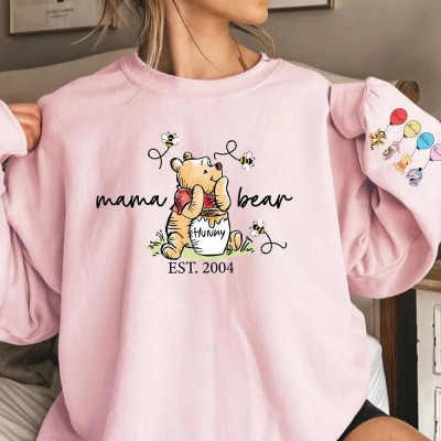 Personalized Mama Bear Sweatshirt With Kids Names For Mother's Day