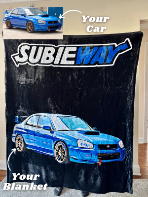 Personalized Subieway Car Fleece Blanket For Father's Day