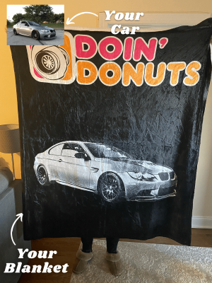 Personalized Doin Donuts Car Fleece Blanket For Father's Day