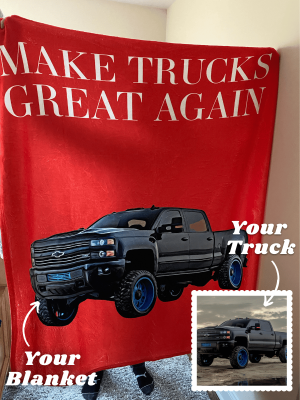 Personalized Make Trucks Great Again Truck Fleece Blanket For Father's Day