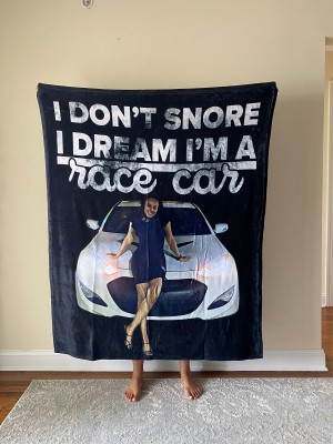 Personalized Don't Snore Dream I'm Race Car Fleece Blanket For Father's Day