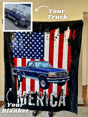 Personalized Merica Car Fleece Blanket For Father's Day