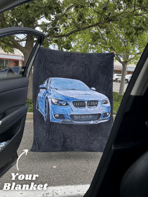 Personalized Colorful Car Fleece Blanket For Father's Day