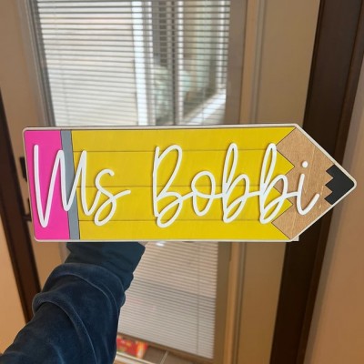Personalized Wooden Pencil Holder Desk Organizer For Teacher’s Gifts