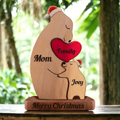 Custom Mom Bear Puzzle Anniversary Keepsake Gifts For Christmas
