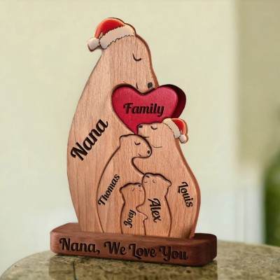 Custom Mom Bear Puzzle Anniversary Keepsake Gifts For Christmas