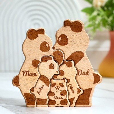 Personalized Family Panda Puzzle Birthday Keepsake Gift For Mother's Day Gifts Ideas