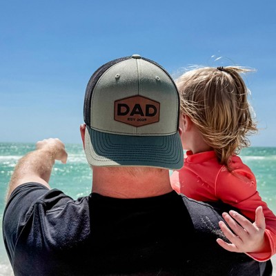 Personalized Dad Patch Trucker Hat with Kids Names For Father's Day Gift