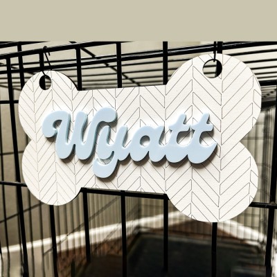 Personalized Wood Crate Sign With Pet Name Home Decor For Pet Lovers