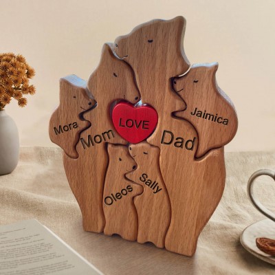 Custom Couple Bear Puzzle Anniversary Family Keepsake Gift For Anniversary