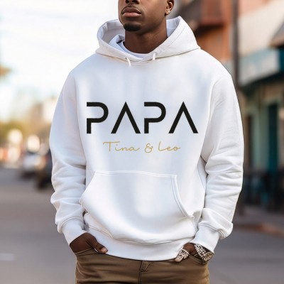 Custom Papa Sweatshirt With Kids Names For Father's Day