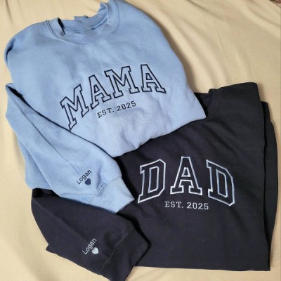 Custom Embroidered DAD Sweatshirt With Kids Names For Father's Day