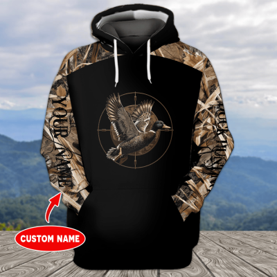 Custom Name Duck Hunting Camo Grass All Over Print Shirt