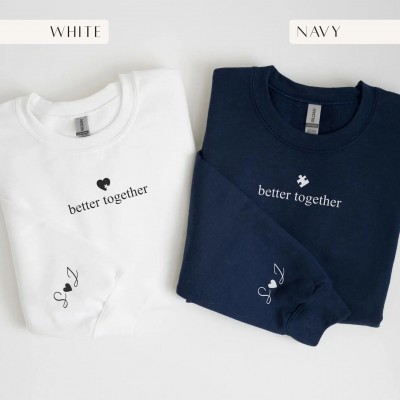 Custom Couples Sweatshirt, Heart Puzzle sweater, Valentines Day Sweatshirt, Anniversary Gift