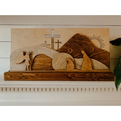 Easter Wooden Layered Resurrection Scene/Easter Decor For Gift Ideas